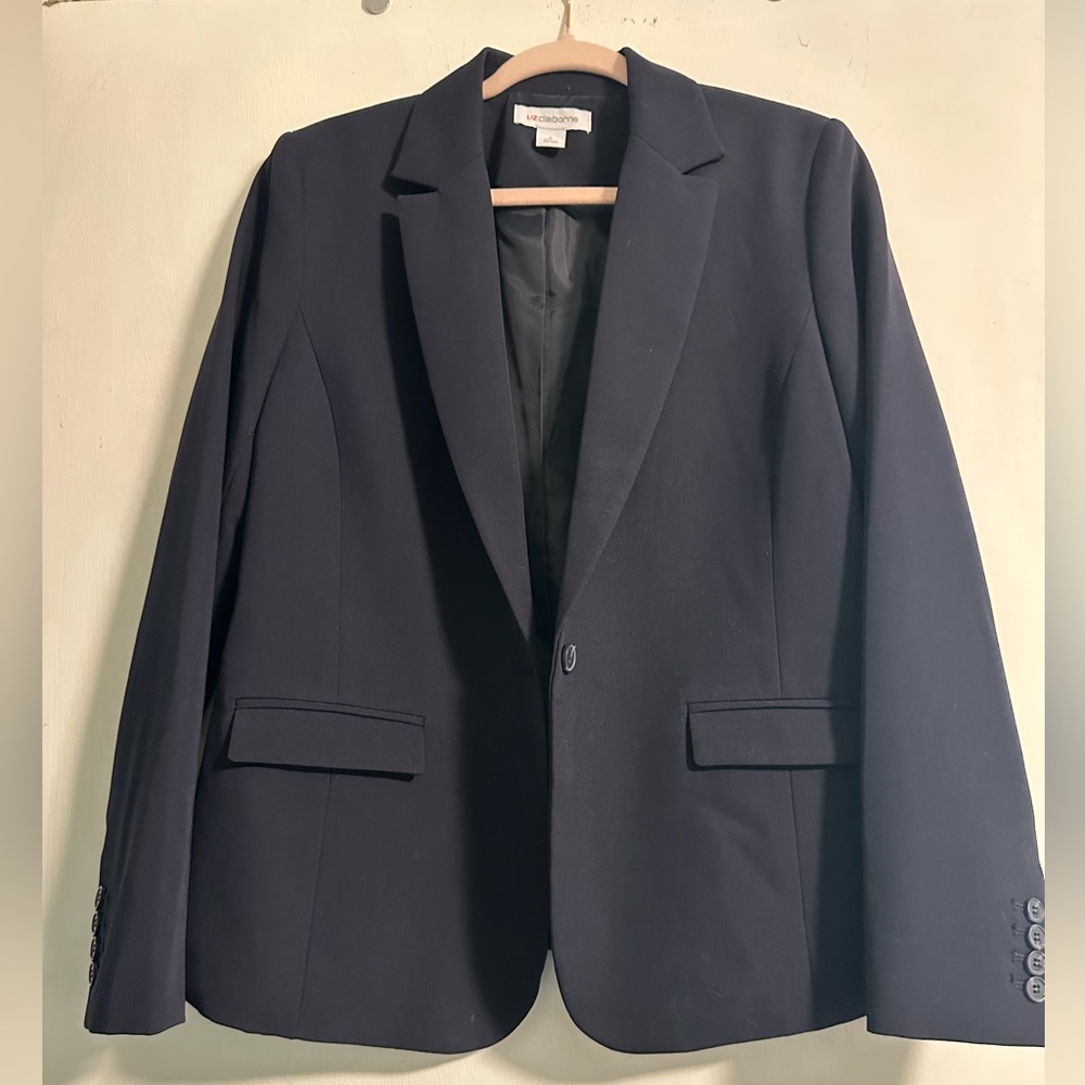 Liz Claiborne Classic Navy Blue Blazer